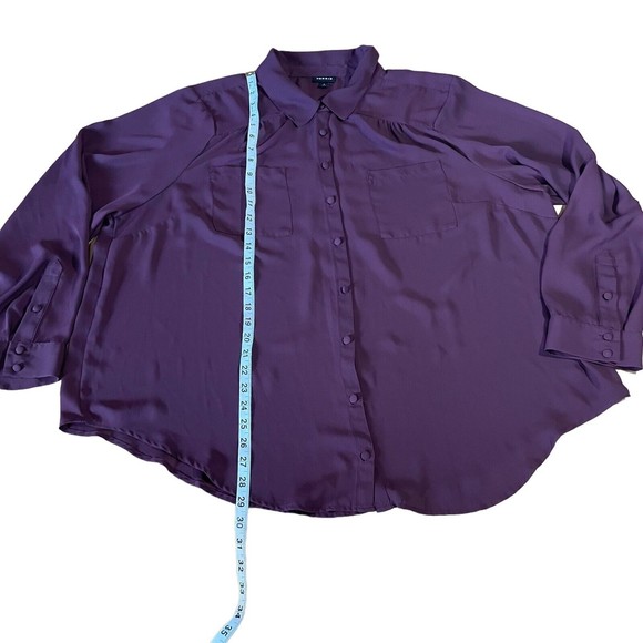 womens torrid semi sheer button down blouse collared shirt plus sz 3X - Picture 5 of 7